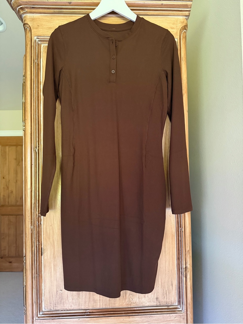 Lululemon All Aligned Ribbed Long-Sleeve Henley Dress size 8